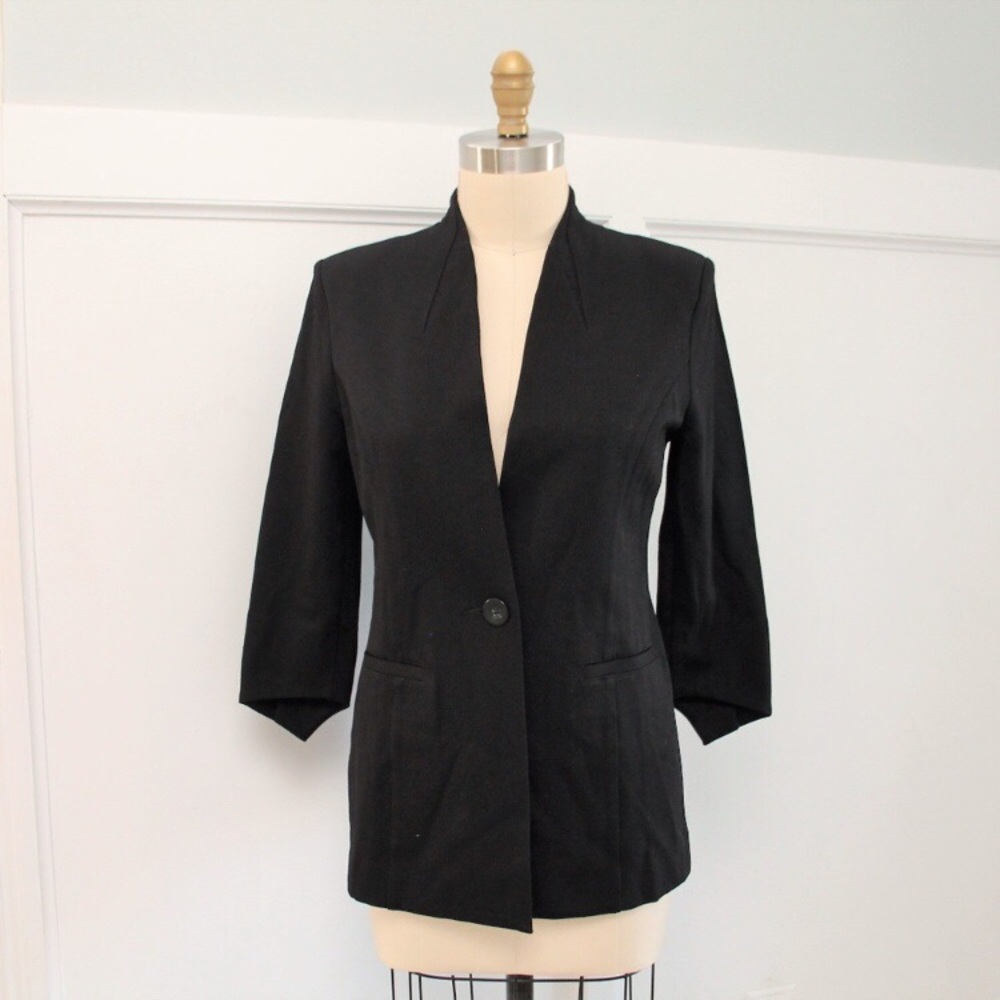 CAbi Turner Black Ponte Knit Blazer 4